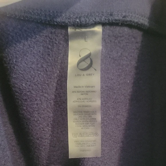 Lou & Grey SzLg Navy Wide-Leg Flowy Trousers with pockets - Picture 2 of 4